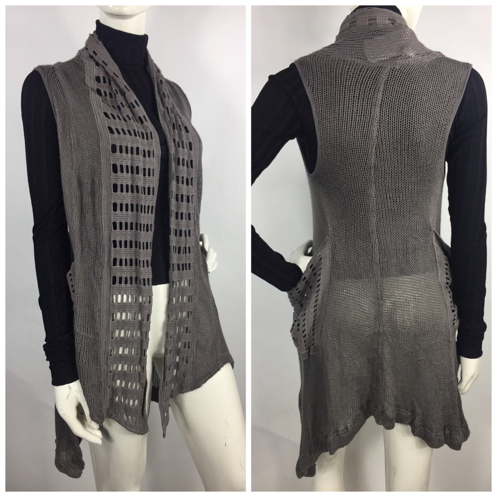 Monoreno Open Knit Vest Cardigan Boho